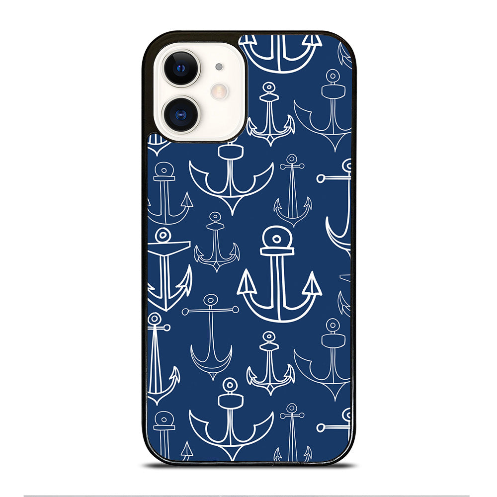 NAUTICAL ANCHOR PATTERN iPhone 12 Case Cover