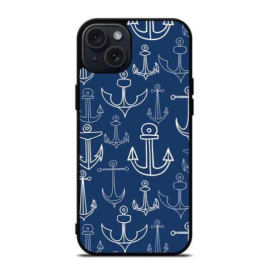 NAUTICAL ANCHOR PATTERN iPhone 15 Plus Case Cover