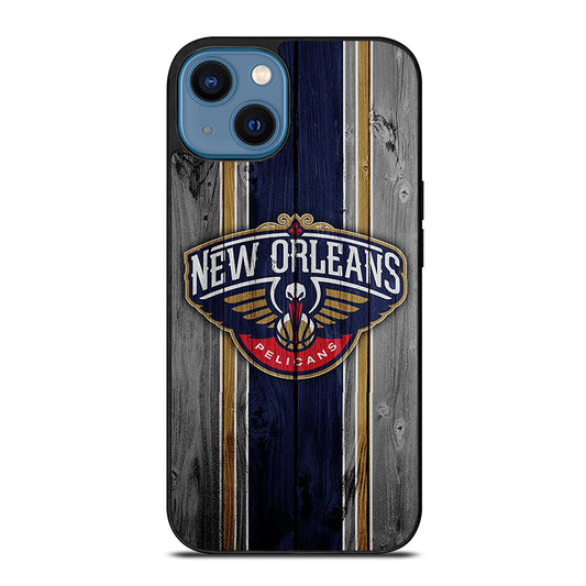 NEW ORLEANS PELICANS WOODEN LOGO iPhone 14 Case Cover