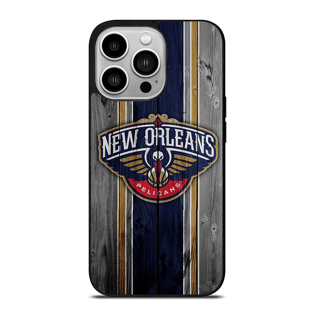 NEW ORLEANS PELICANS WOODEN LOGO iPhone 14 Pro Case Cover