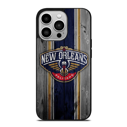 NEW ORLEANS PELICANS WOODEN LOGO iPhone 14 Pro Case Cover