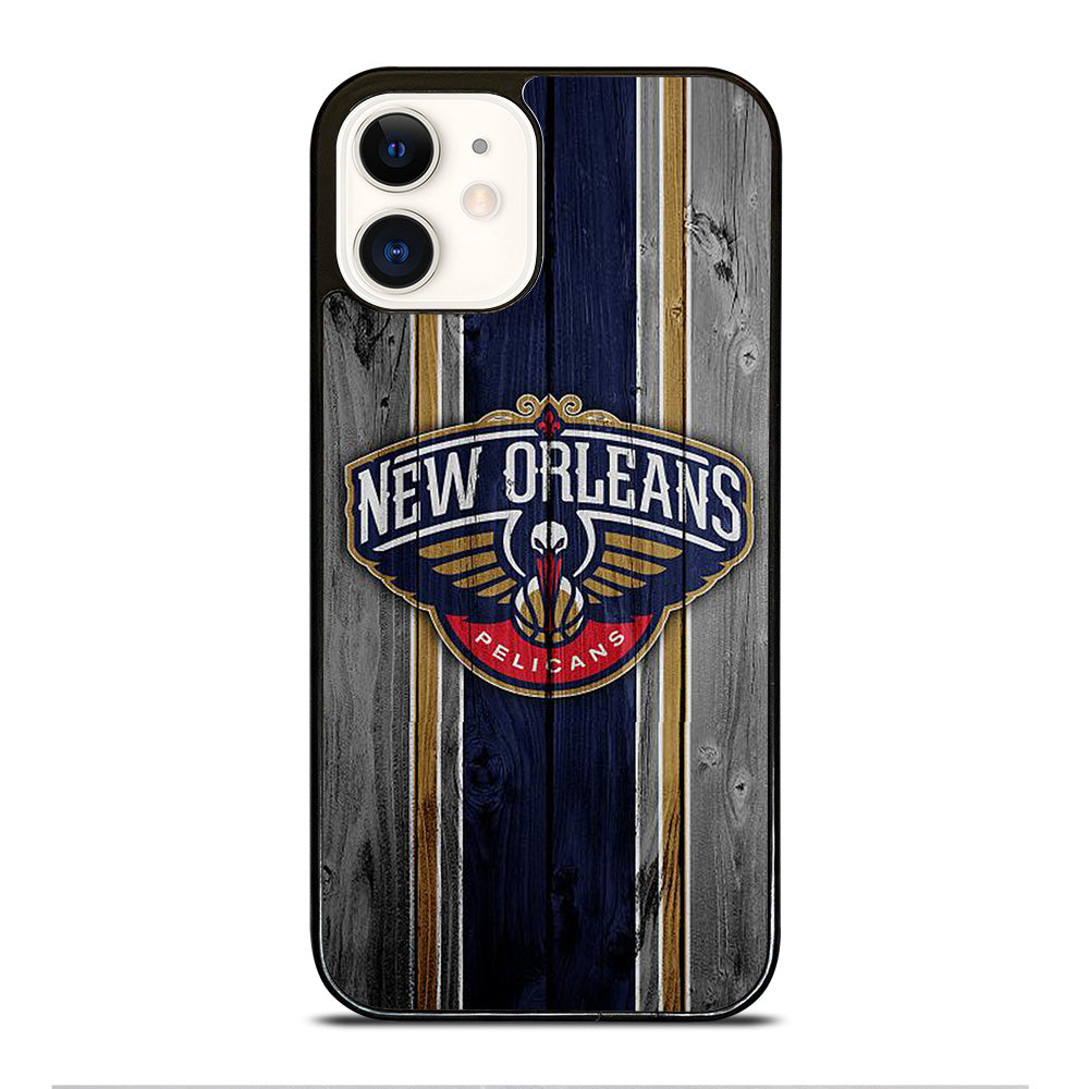 NEW ORLEANS PELICANS WOODEN LOGO iPhone 12 Case Cover