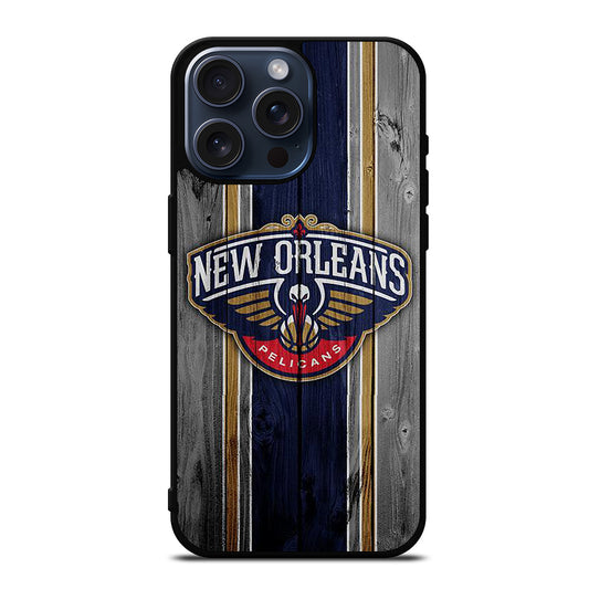 NEW ORLEANS PELICANS WOODEN LOGO iPhone 15 Pro Max Case Cover