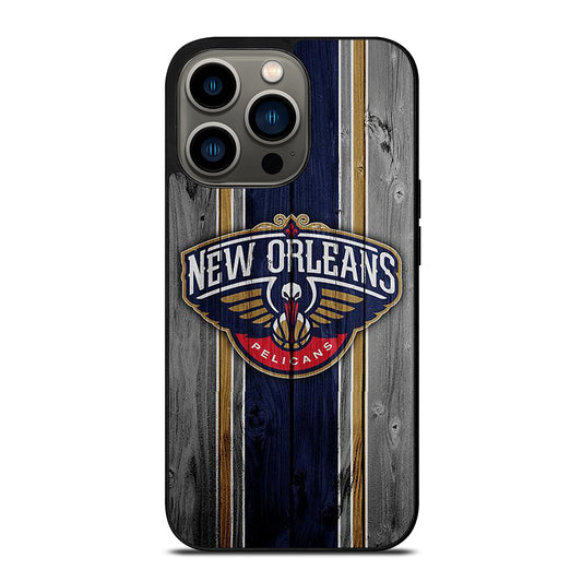 NEW ORLEANS PELICANS WOODEN LOGO iPhone 13 Pro Case Cover