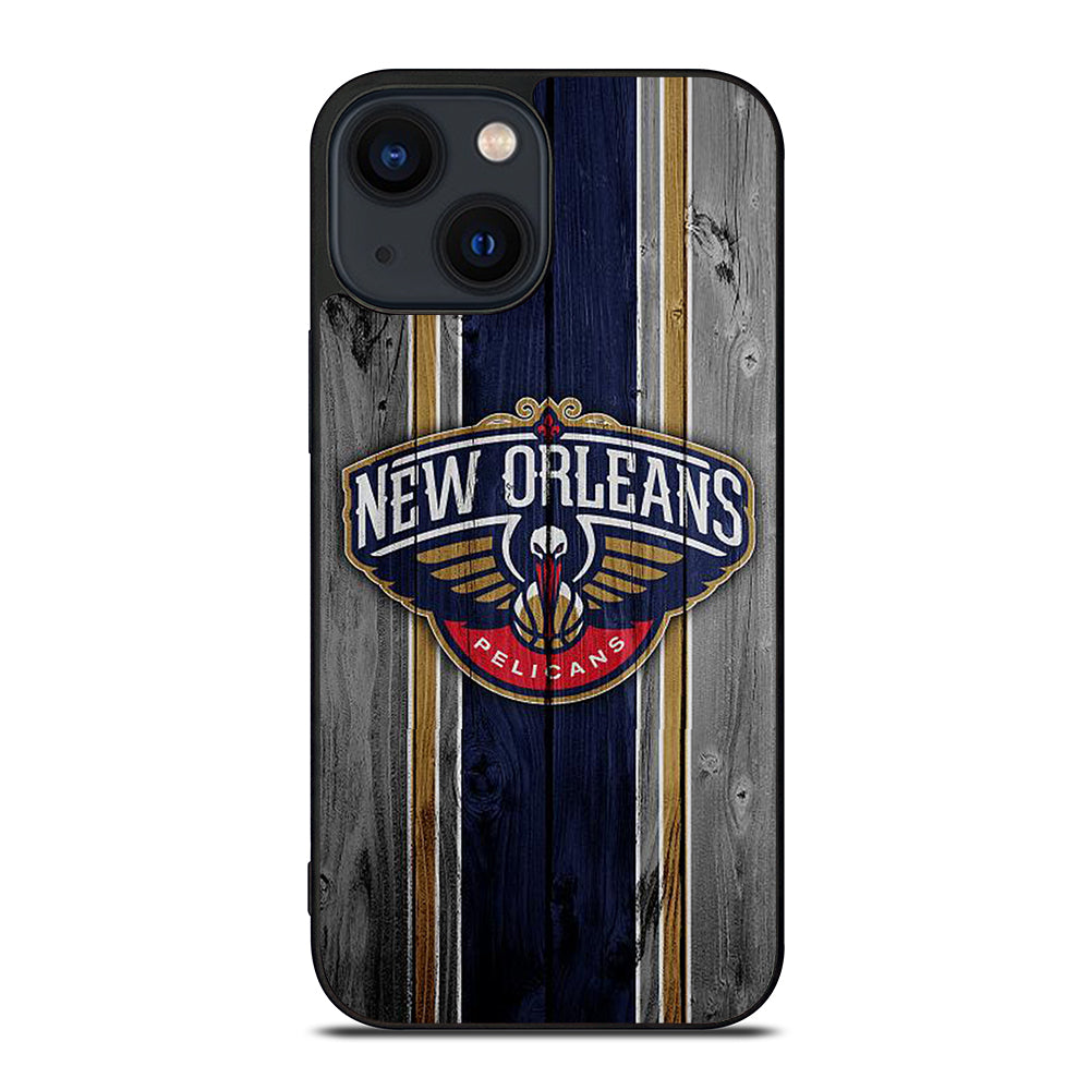 NEW ORLEANS PELICANS WOODEN LOGO iPhone 14 Plus Case Cover
