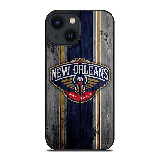 NEW ORLEANS PELICANS WOODEN LOGO iPhone 14 Plus Case Cover