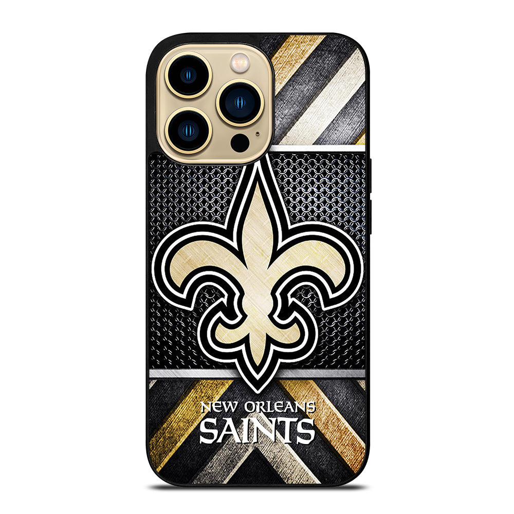 NEW ORLEANS SAINTS METAL LOGO iPhone 14 Pro Max Case Cover