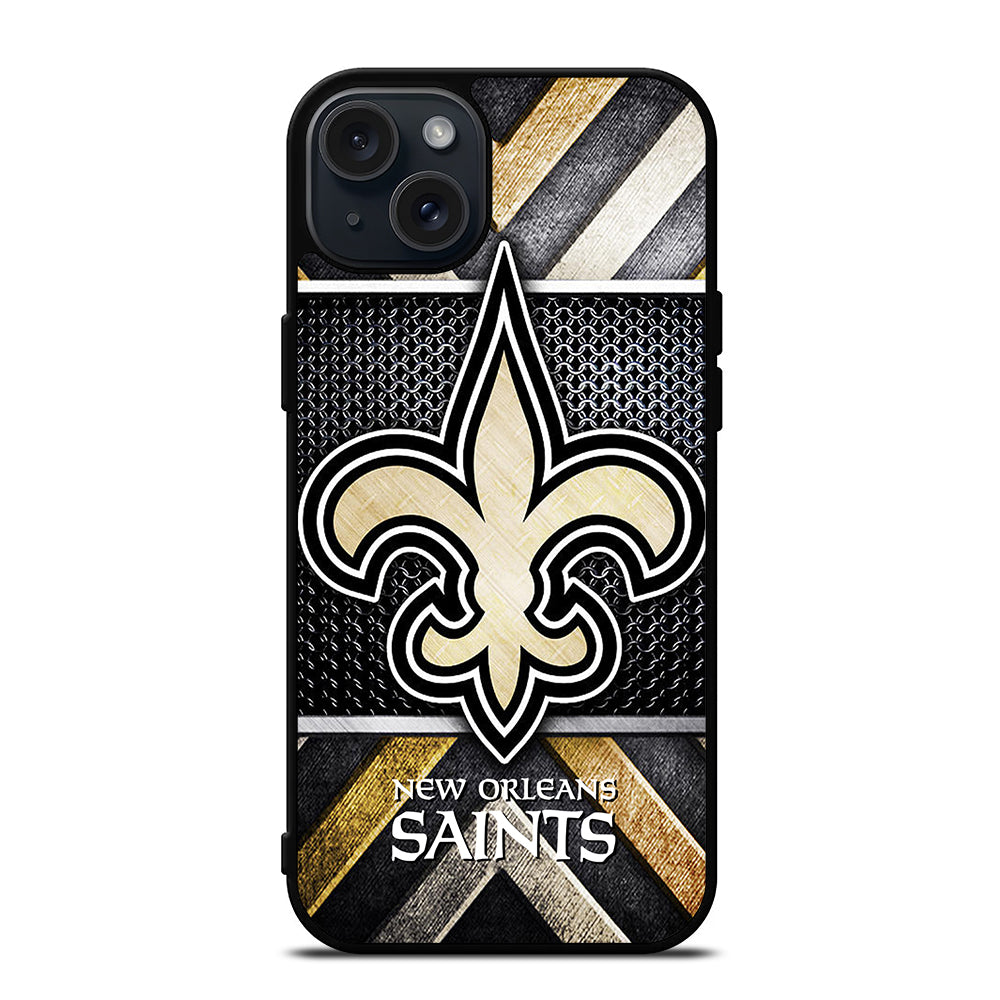NEW ORLEANS SAINTS METAL LOGO iPhone 15 Plus Case Cover