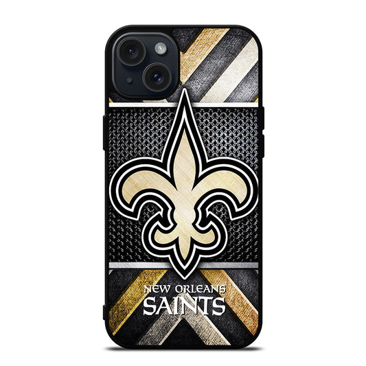 NEW ORLEANS SAINTS METAL LOGO iPhone 15 Plus Case Cover