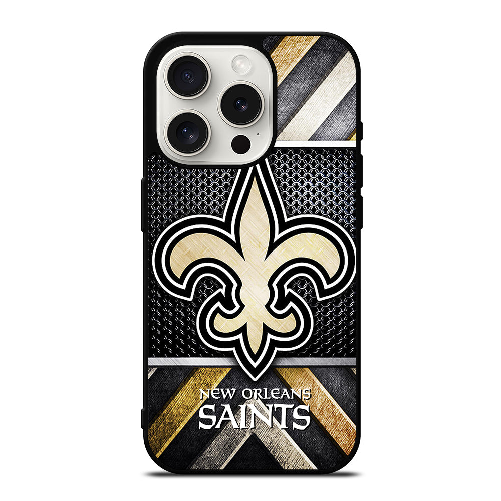 NEW ORLEANS SAINTS METAL LOGO iPhone 15 Pro Case Cover