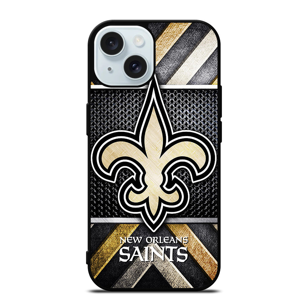 NEW ORLEANS SAINTS METAL LOGO iPhone 15 Case Cover