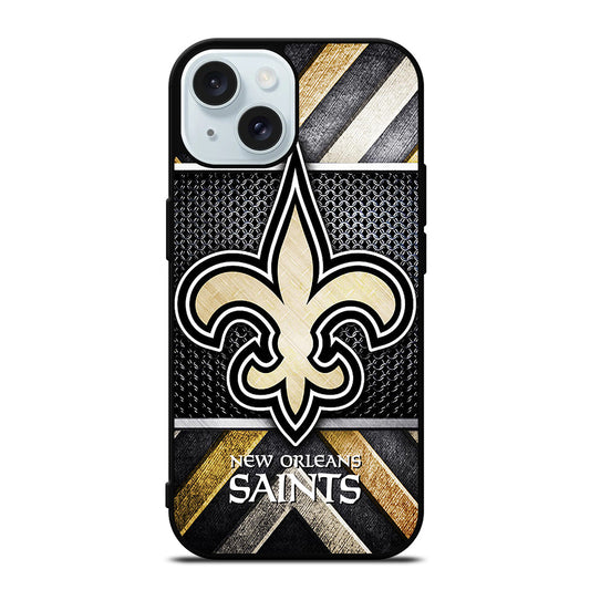 NEW ORLEANS SAINTS METAL LOGO iPhone 15 Case Cover