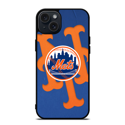 NEW YORK METS LOGO BASEBALL 1 iPhone 15 Plus Case Cover