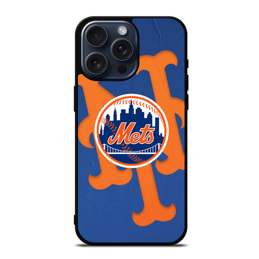 NEW YORK METS LOGO BASEBALL 1 iPhone 15 Pro Max Case Cover