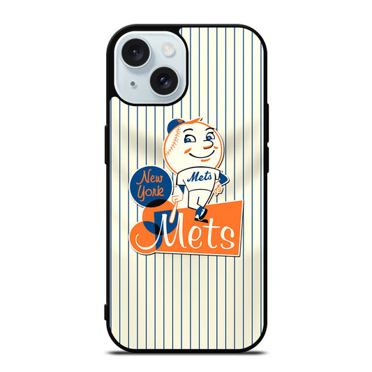 NEW YORK METS LOGO BASEBALL 2 iPhone 15 Case Cover