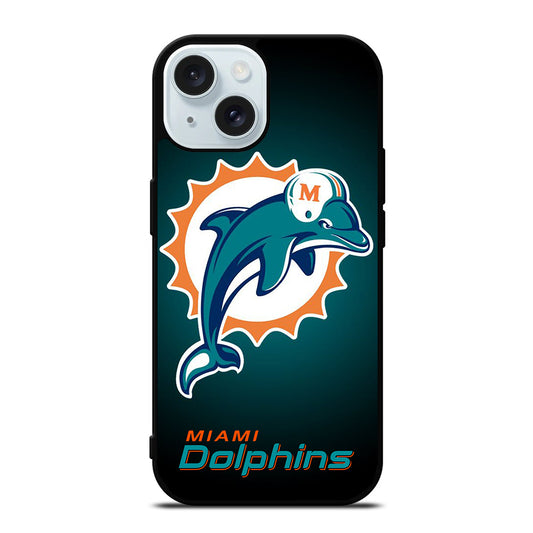 NFL MIAMI DOLPHINS LOGO 4 iPhone 15 Case Cover