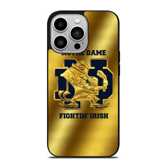 NOTRE DAME FIGHTING IRISH GOLD LOGO iPhone 14 Pro Case Cover