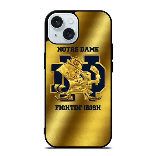 NOTRE DAME FIGHTING IRISH GOLD LOGO iPhone 15 Case Cover