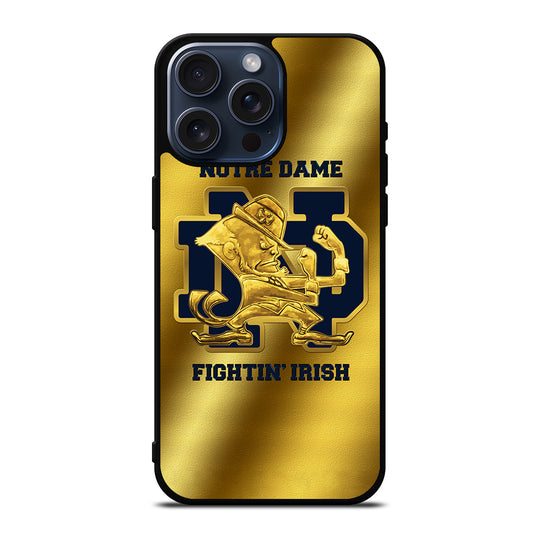 NOTRE DAME FIGHTING IRISH GOLD LOGO iPhone 15 Pro Max Case Cover