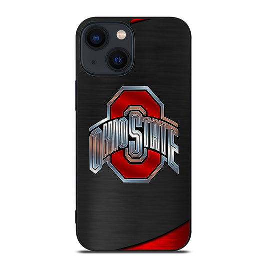 OHIO STATE BUCKEYES METAL LOGO iPhone 14 Plus Case Cover