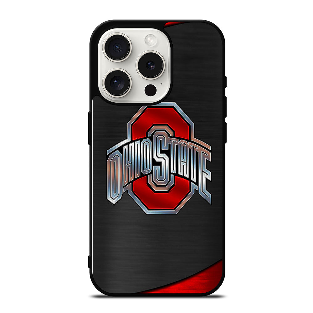OHIO STATE BUCKEYES METAL LOGO iPhone 15 Pro Case Cover