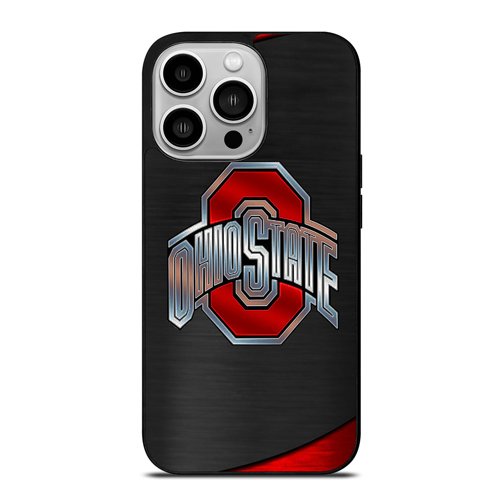 OHIO STATE BUCKEYES METAL LOGO iPhone 14 Pro Case Cover