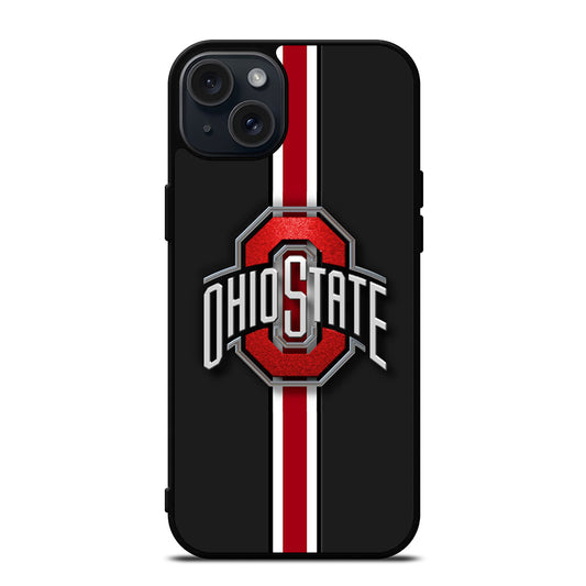 OHIO STATE BUCKEYES STRIPE LOGO iPhone 15 Plus Case Cover