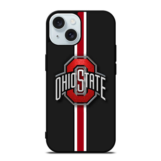 OHIO STATE BUCKEYES STRIPE LOGO iPhone 15 Case Cover