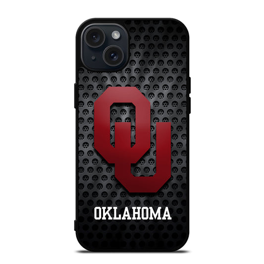 OKLAHOMA SOONERS NFL METAL LOGO iPhone 15 Plus Case Cover