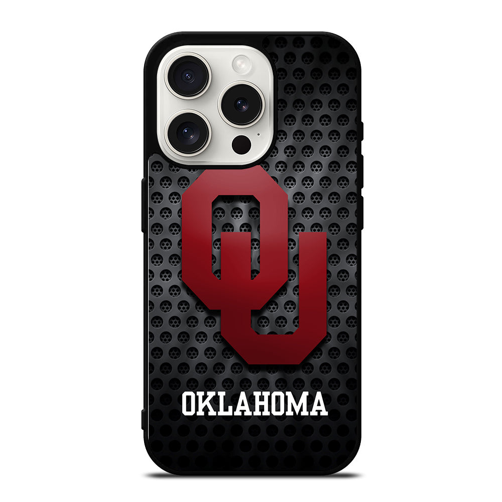 OKLAHOMA SOONERS NFL METAL LOGO iPhone 15 Pro Case Cover