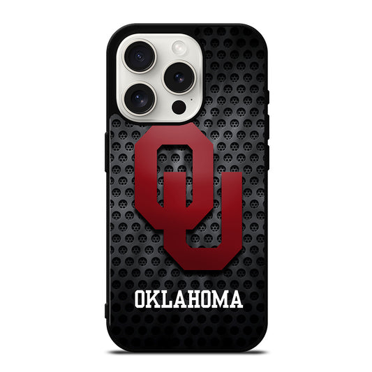 OKLAHOMA SOONERS NFL METAL LOGO iPhone 15 Pro Case Cover