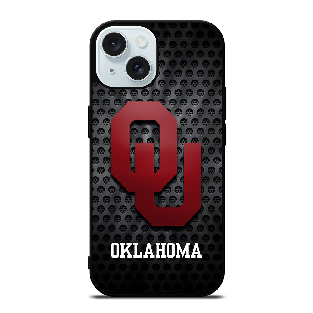 OKLAHOMA SOONERS NFL METAL LOGO iPhone 15 Case Cover