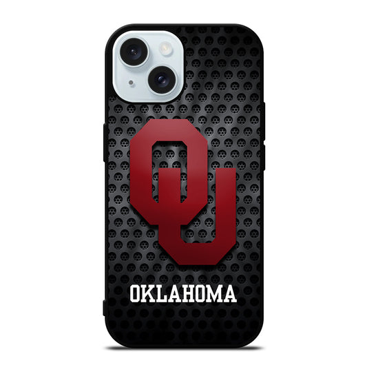 OKLAHOMA SOONERS NFL METAL LOGO iPhone 15 Case Cover
