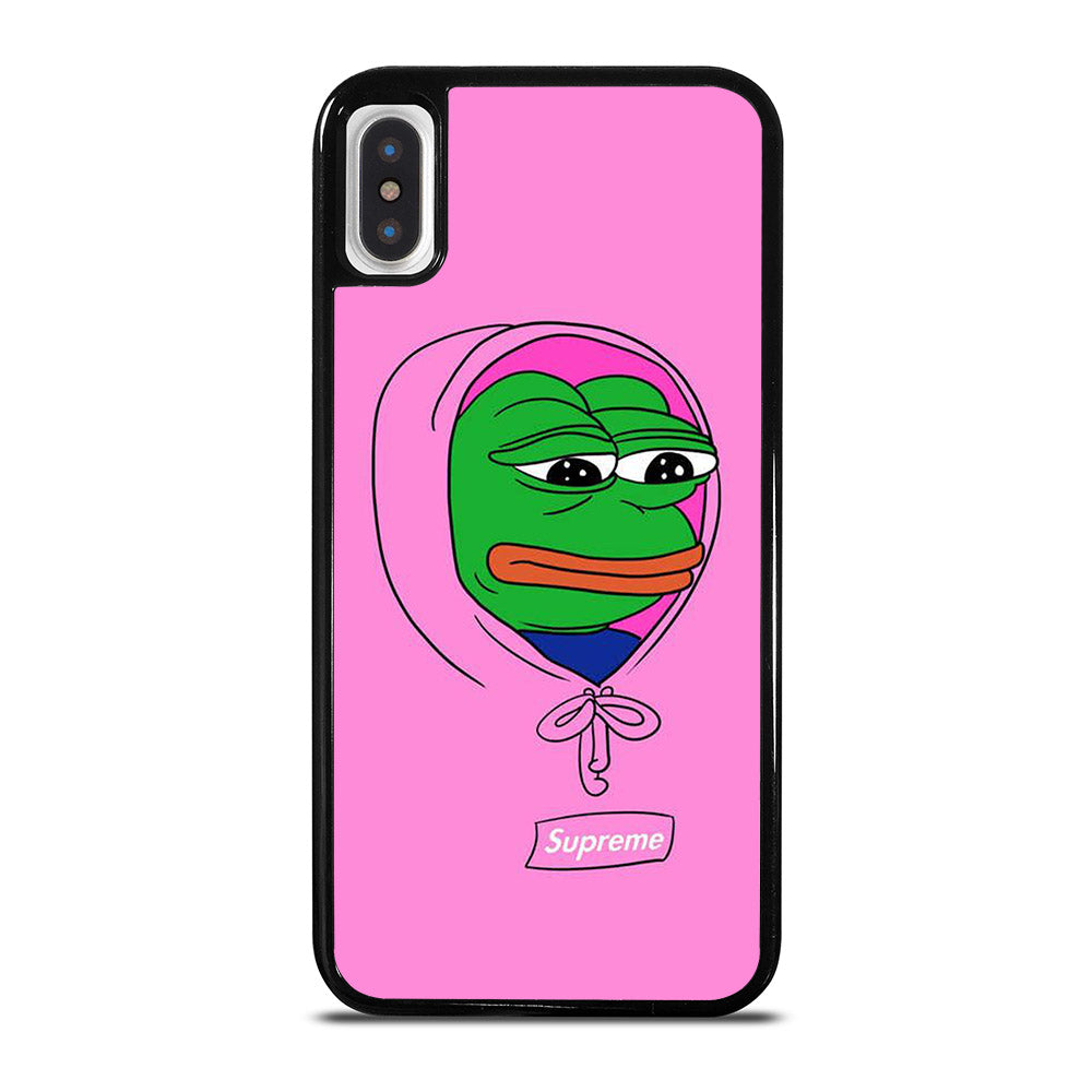 PEPE THE SMUG FROG PINK HOODIE iPhone X / XS Case Cover