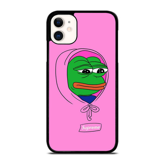 PEPE THE SMUG FROG PINK HOODIE iPhone 11 Case Cover