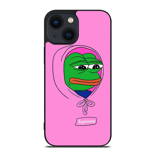 PEPE THE SMUG FROG PINK HOODIE iPhone 14 Plus Case Cover