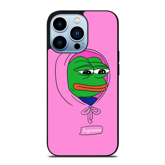 PEPE THE SMUG FROG PINK HOODIE iPhone 13 Pro Max Case Cover