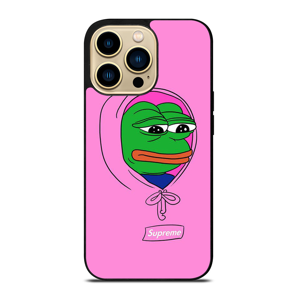 PEPE THE SMUG FROG PINK HOODIE iPhone 14 Pro Max Case Cover