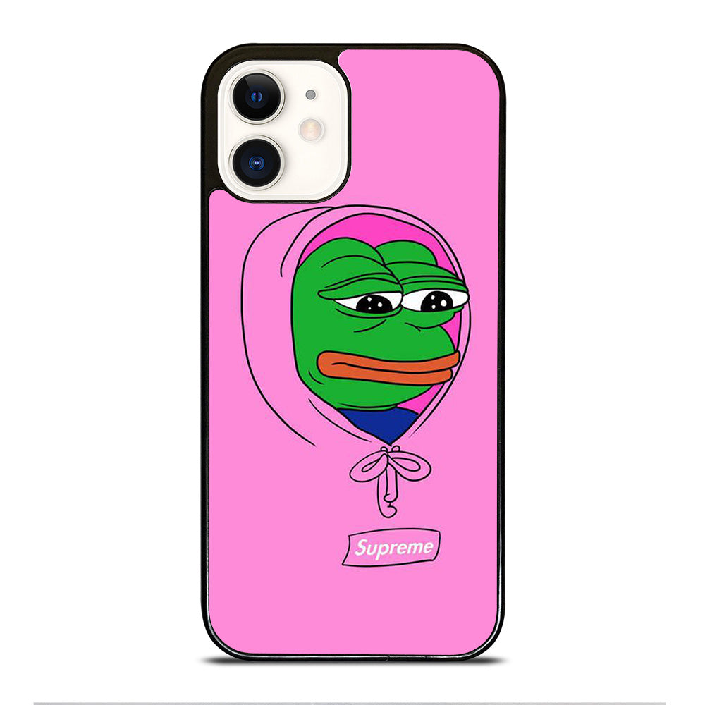 PEPE THE SMUG FROG PINK HOODIE iPhone 12 Case Cover