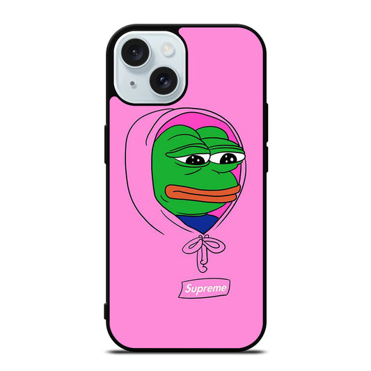PEPE THE SMUG FROG PINK HOODIE iPhone 15 Case Cover