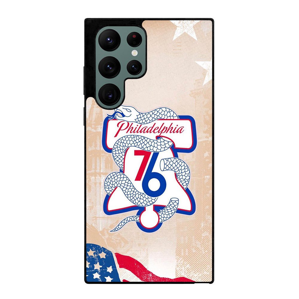 PHILADELPHIA 76ERS VINTAGE LOGO Samsung Galaxy S22 Ultra Case Cover