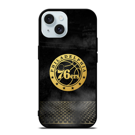 PHILADELPHIA 76ERS GOLD LOGO iPhone 15 Case Cover