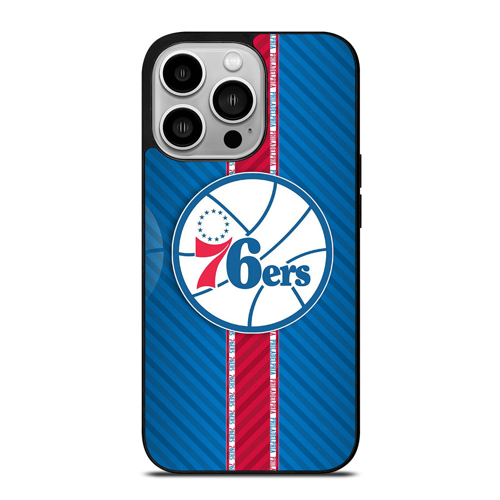 PHILADELPHIA 76ERS STRIPE EMBLEM iPhone 14 Pro Case Cover