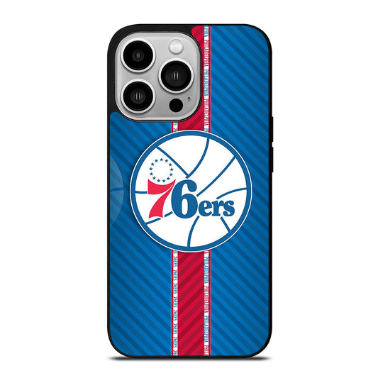 PHILADELPHIA 76ERS STRIPE EMBLEM iPhone 14 Pro Case Cover