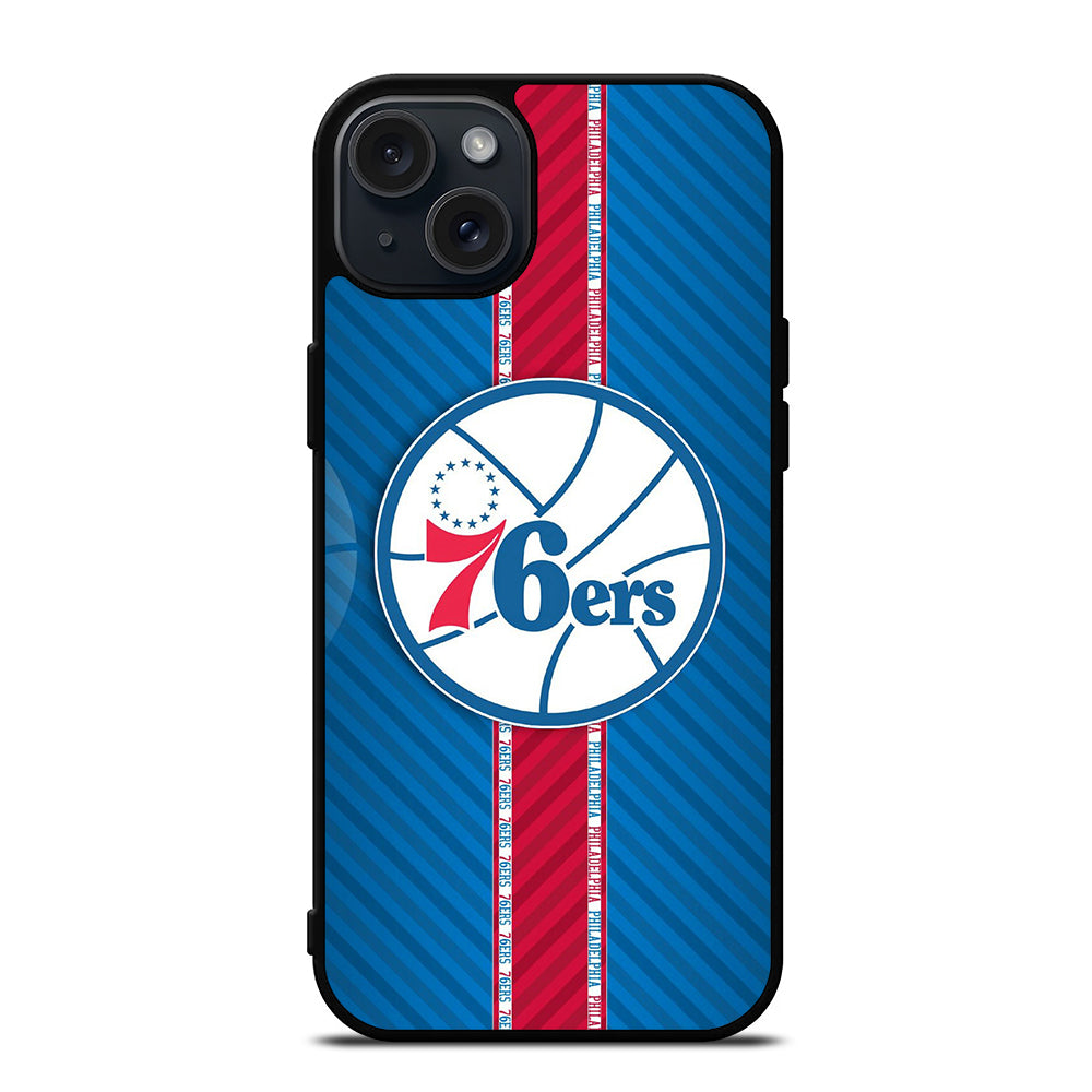 PHILADELPHIA 76ERS STRIPE EMBLEM iPhone 15 Plus Case Cover
