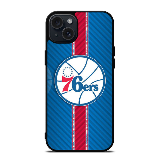 PHILADELPHIA 76ERS STRIPE EMBLEM iPhone 15 Plus Case Cover