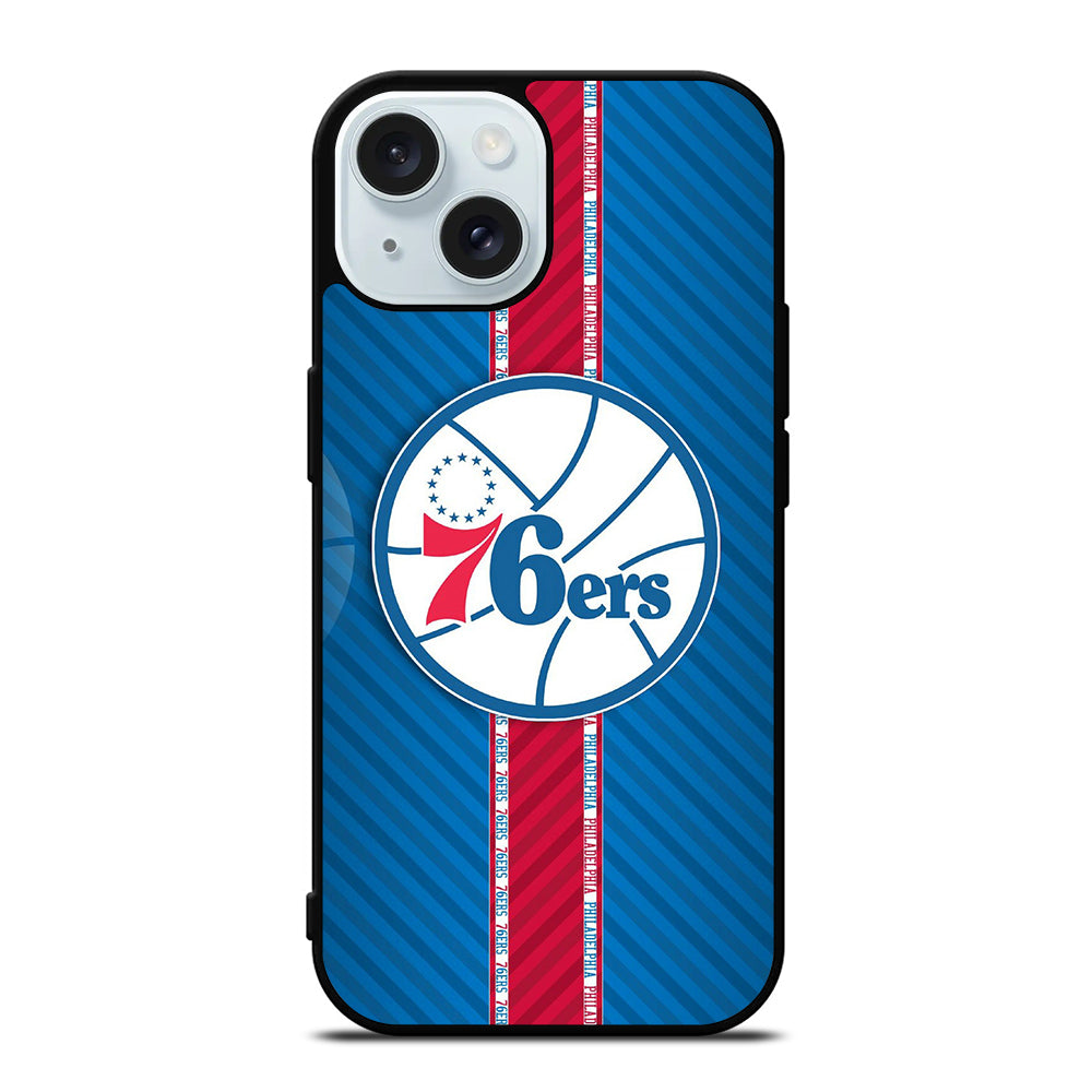 PHILADELPHIA 76ERS STRIPE EMBLEM iPhone 15 Case Cover