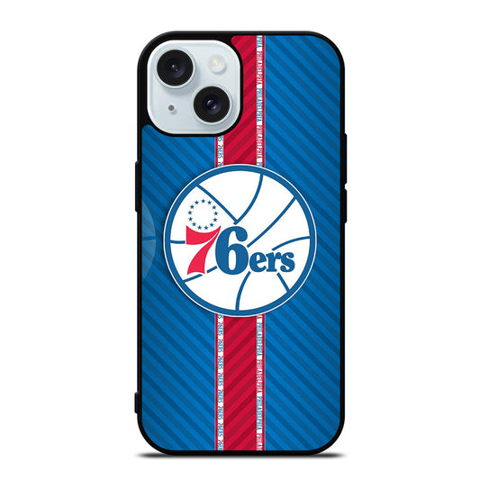 PHILADELPHIA 76ERS STRIPE EMBLEM iPhone 15 Case Cover