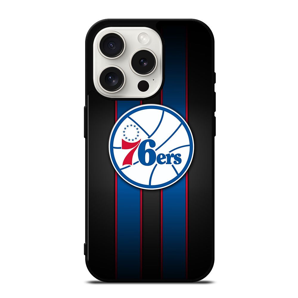 PHILADELPHIA 76ERS STRIPE LOGO iPhone 15 Pro Case Cover
