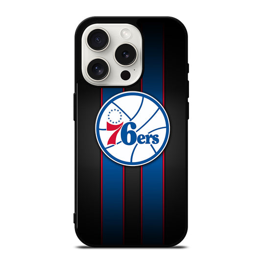 PHILADELPHIA 76ERS STRIPE LOGO iPhone 15 Pro Case Cover